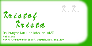 kristof krista business card